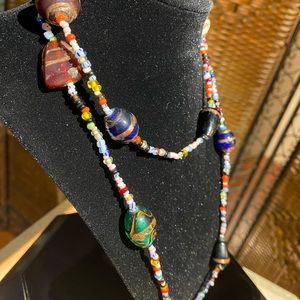 Handmade Bead & Glass Bead Necklace